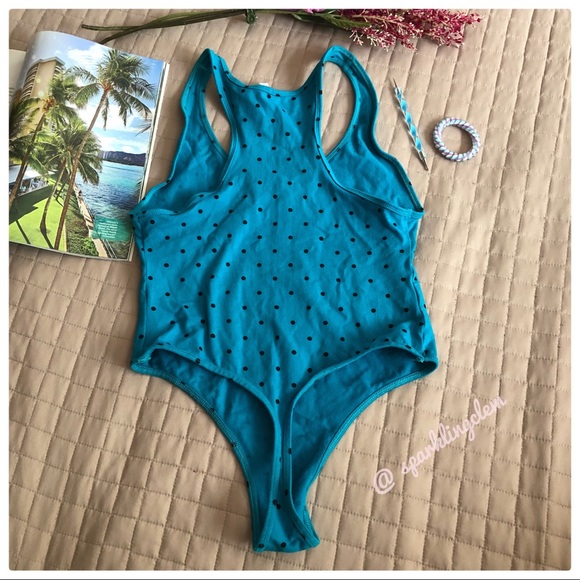 NWT American Apparel Polka Dot Tank Thong Bodysuit - Picture 2 of 4